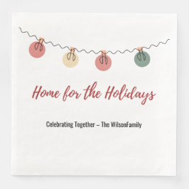 Christmas Paper Napkin with Playful Holiday Icons