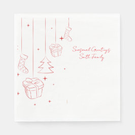Christmas Paper Napkin with Playful Holiday Motifs スタンダードランチョンナプキン