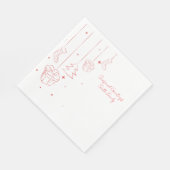 Christmas Paper Napkin with Playful Holiday Motifs スタンダードランチョンナプキン (角)