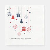 Christmas Paper Napkin with Rustic Holiday スタンダードランチョンナプキン (正面)