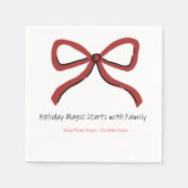 Christmas Paper Napkin with Trees & Hearts スタンダードカクテルナプキン (正面)