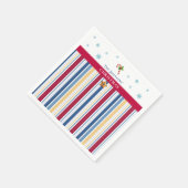 Christmas Paper Napkins – Blue, Red & Gold Stripes スタンダードカクテルナプキン (角)