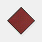 Christmas Paper Napkins Red & Black Buffalo Plaid スタンダードカクテルナプキン (角)
