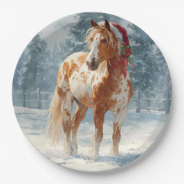 Christmas Paper Plate / Beautiful Appalossa Horse  ペーパープレート