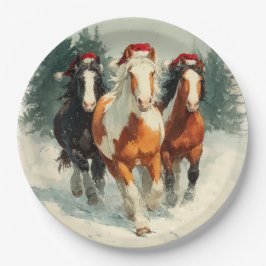 Christmas Paper Plate / Beautiful Galloping Horse  ペーパープレート