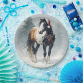Christmas Paper Plate / Beautiful Paint Horse  ペーパープレート (パーティー)