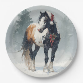 Christmas Paper Plate / Beautiful Paint Horse  ペーパープレート