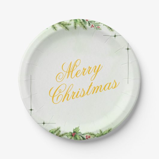 Christmas Paper Plate – Festive Holiday Tableware ペーパープレート (正面)