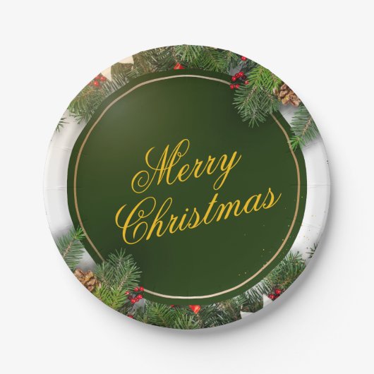 Christmas Paper Plate – Festive Holiday Tableware ペーパープレート (正面)