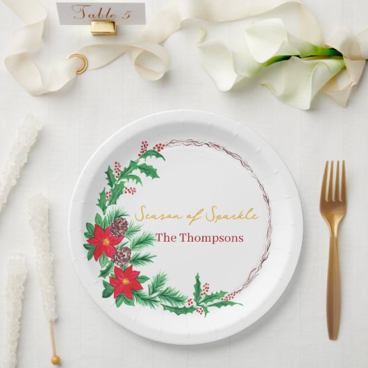 Christmas Paper Plates– Party Table Decoration ペーパープレート (ウェディング)