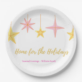 Christmas Paper Plates with Holiday Motifs ペーパープレート