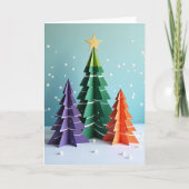 Christmas Paper Trees Card カード (正面)