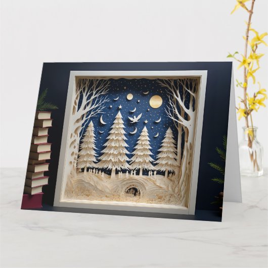 Christmas papercraft Card カード (黄色い花)