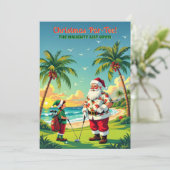 Christmas Par-Tee Funny Tropical Golf Santa Party 招待状 (スタンド正面)