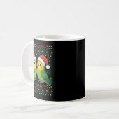 Christmas Parakeet Ugly Xmas Sweater Parakeets Lon コーヒーマグカップ (正面左)
