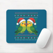 Christmas Parakeet Ugly Xmas Sweater Parakeets Lon マウスパッド (マウス)