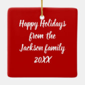 Christmas Parrot Holding a Cocktail セラミックオーナメント (裏面)