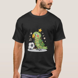 Christmas Parrot playing soccer Tシャツ