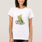 Christmas Parrot playing soccer Tシャツ (正面)