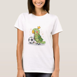 Christmas Parrot playing soccer Tシャツ