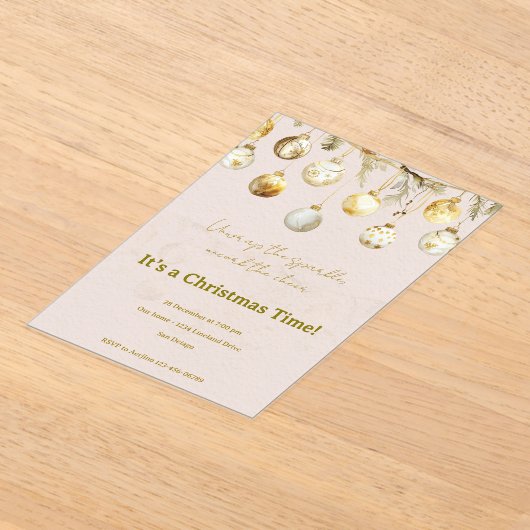 Christmas party  アクリル招待状 (レイダウン)