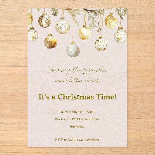 Christmas party  アクリル招待状 (正面)