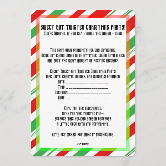 Christmas Party 招待状 (裏面)