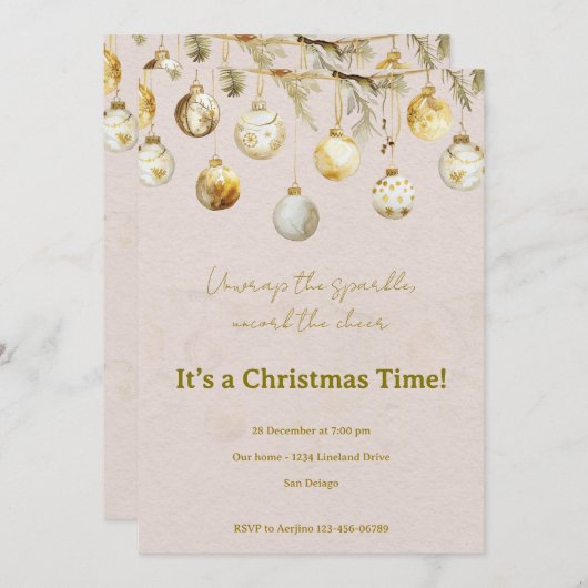 Christmas party  招待状 (正面/裏面)