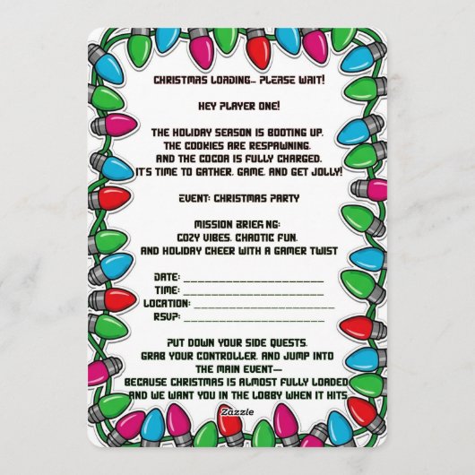 Christmas Party 招待状 (裏面)