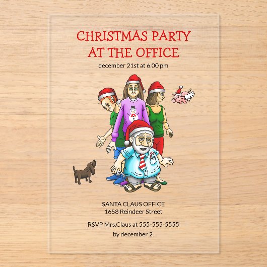 Christmas Party At The Office アクリル招待状 (正面)