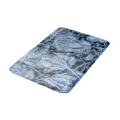 Christmas Party Blue Leaves Snow Holidays Winter バスマット (アングル)