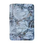 Christmas Party Blue Leaves Snow Holidays Winter バスマット (正面縦)