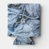 Christmas Party Blue Leaves Snow Holidays Winter 缶クーラー (正面)