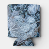 Christmas Party Blue Leaves Snow Holidays Winter 缶クーラー (裏面)