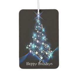 Christmas Party Blue Tree Shiny Black Elegant カーエアーフレッシュナー