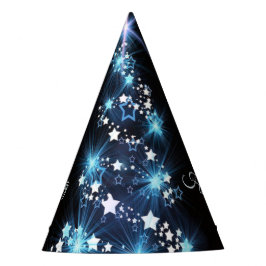 Christmas Party Blue Tree Shiny Black Elegant パーティーハット