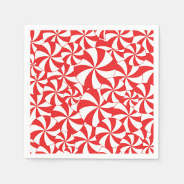 Christmas Party Candy Cane Paper Napkins Red スタンダードカクテルナプキン
