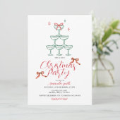 Christmas Party Champagne Tower Holiday Bubbly 招待状 (スタンド正面)