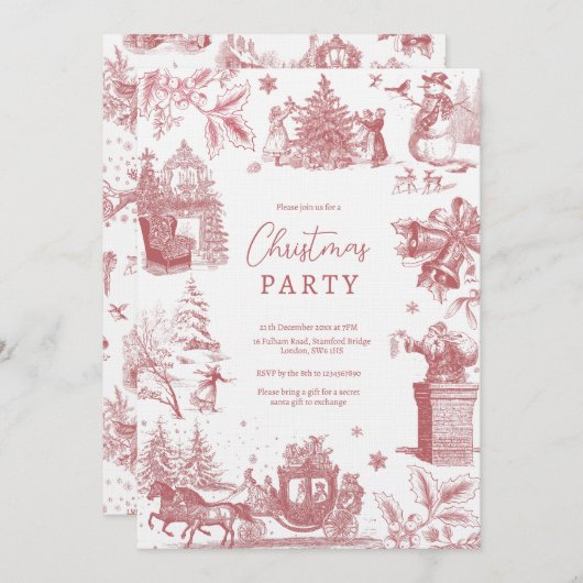 Christmas Party Chinoiserie 招待状 (正面/裏面)