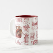 Christmas Party Chinoiserie Photo ツートーンマグカップ (正面左)