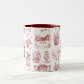 Christmas Party Chinoiserie Photo ツートーンマグカップ (中央)