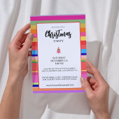 Christmas Party Colorful Stripes 招待状