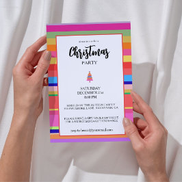 Christmas Party Colorful Stripes 招待状
