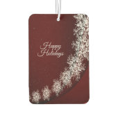 Christmas Party Crystal Snowflakes Red Rustic カーエアーフレッシュナー (裏面)