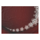 Christmas Party Crystal Snowflakes Red Rustic テーブルクロス (正面(横))