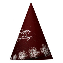 Christmas Party Crystal Snowflakes Red Rustic パーティーハット