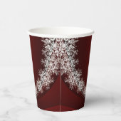 Christmas Party Crystal Snowflakes Red Rustic 紙コップ (右)