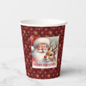 Christmas Party Cups for Kids Santa Rudolph Design 紙コップ (裏面)