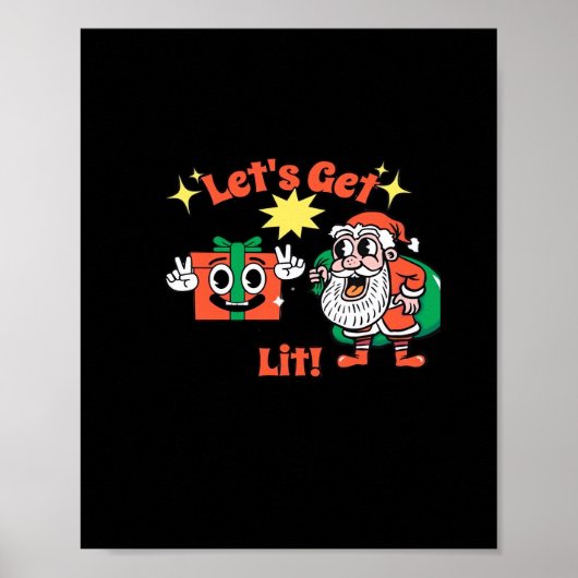 Christmas Party Design - Let's Get Lit Classic ポスター (正面)