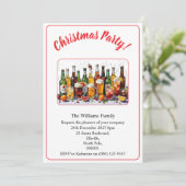 Christmas Party Drinks And Cocktails Colour Xmas 招待状 (スタンド正面)